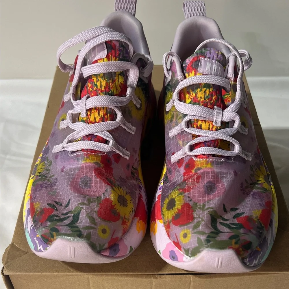 NOBULL WOMENS Floral Sneakers - Purple and Yellow size 7. - Picture 3 of 8